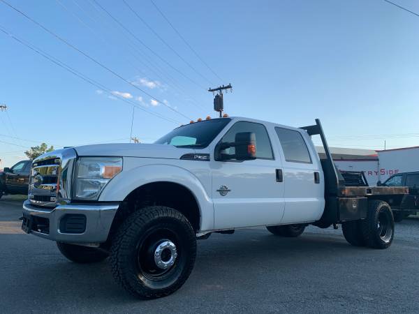 2015 Ford F-350 Crew Cab DRW Flatbed 4x4 - 6 7L Diesel - One Owner for sale in STOKESDALE, NC