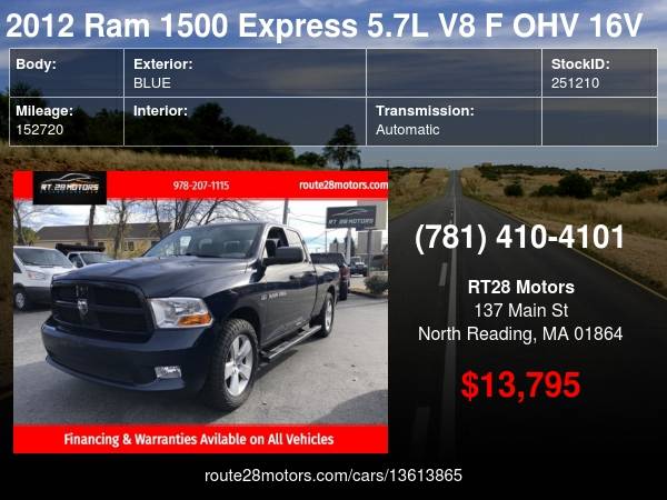 2012 RAM 1500 EXPRESS 5.7L V8 F OHV 16V 4 Financing Available For... for sale in North reading , MA – photo 24