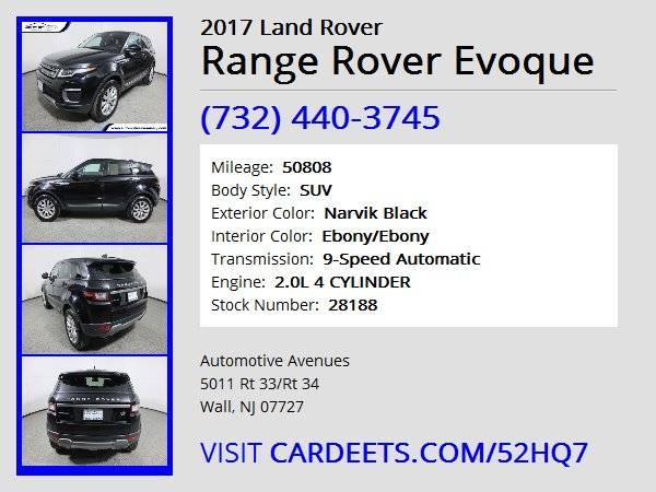 2017 Land Rover Range Rover Evoque, Narvik Black for sale in Wall, NJ – photo 22