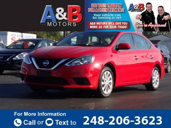 2018 Nissan Sentra SV sedan Red for sale in Waterford Township, MI