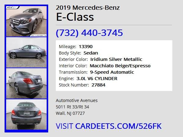 2019 Mercedes-Benz E-Class, Iridium Silver Metallic for sale in Wall, NJ – photo 22