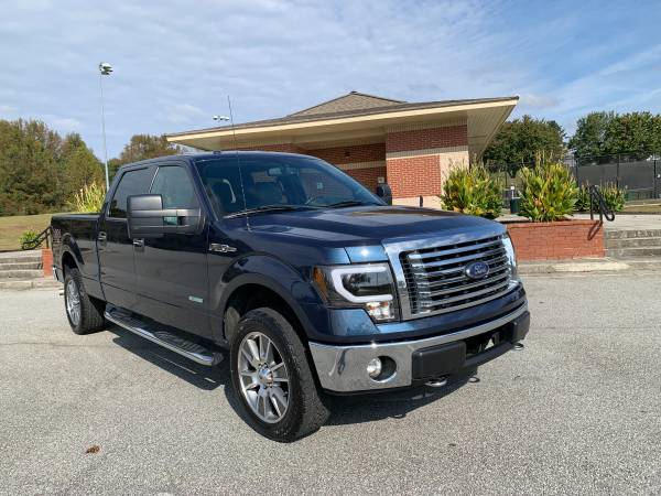 2014 Ford F-150 Blue 4WD F150 Crew Cab Low Miles Leather Longbed for sale in Douglasville, AL
