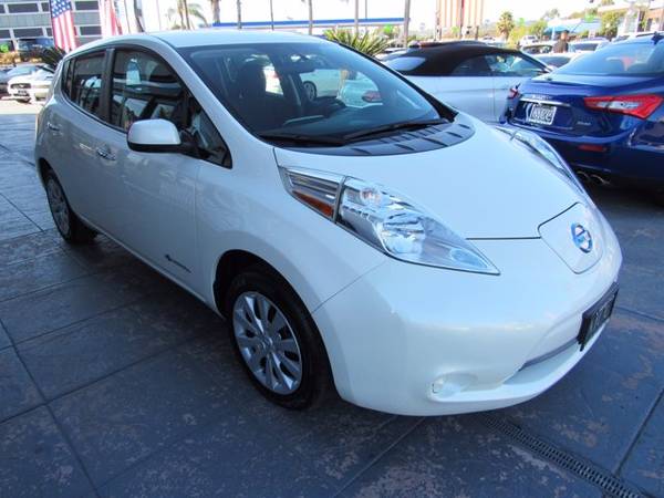 2017 Nissan LEAF S hatchback Pearl White - cars & trucks - by dealer... for sale in San Diego, CA – photo 2
