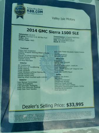 BUY KNOW! 2014 GMC SIERRA 1500 SLE 4X4 - cars & trucks - by dealer -... for sale in Kahului, HI – photo 8