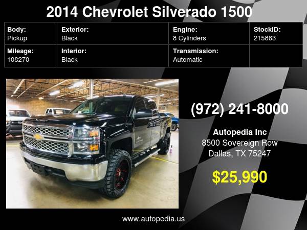 2014 Chevrolet Silverado 1500 2WD Crew Cab 153.0" LT w/1LT Your... for sale in Dallas, TX