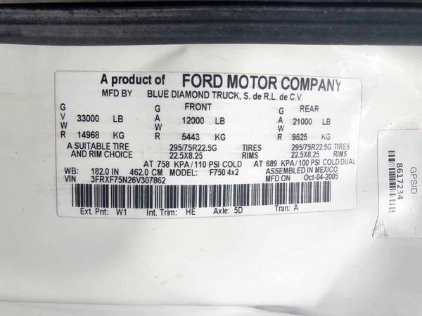 Ford F750 XL Super Duty Dump Truck for sale in Palatka, SC – photo 8