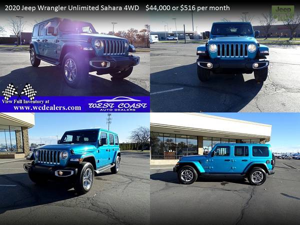 516/mo - 2020 Jeep Wrangler Unlimited Sahara - - by for sale in Moses Lake, WA – photo 14