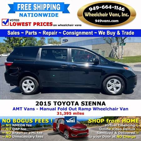 2015 Toyota Sienna L Wheelchair Van AMT Vans - Manual Fold Out Ramp for sale in LAGUNA HILLS, NV – photo 6
