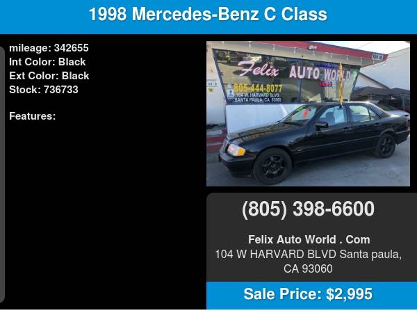 1998 Mercedes-Benz C Class 4dr Sdn 2.8L www.FelixAutoWorld.com -... for sale in Santa Paula, CA – photo 11