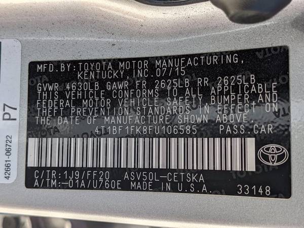 2015 Toyota Camry SE SKU: FU106585 Sedan - - by dealer for sale in Davie, FL – photo 18
