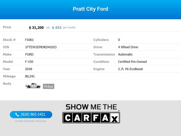 2018 Ford F150 F 150 F-150 XLTCrew Cab - - by dealer for sale in pratt, KS – photo 2