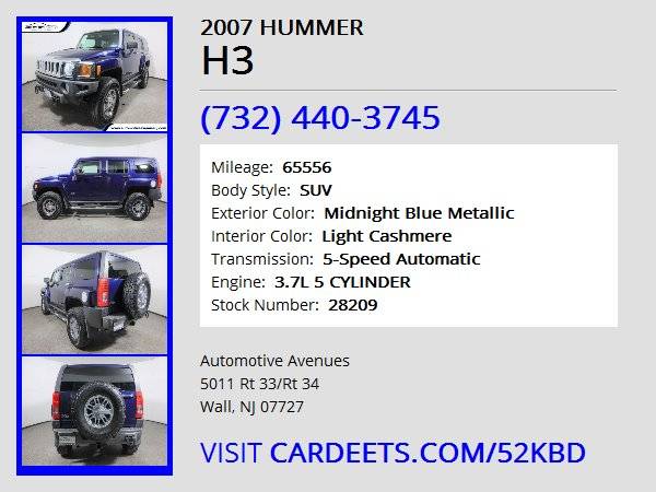 2007 HUMMER H3, Midnight Blue Metallic - - by dealer for sale in Wall, NJ – photo 22