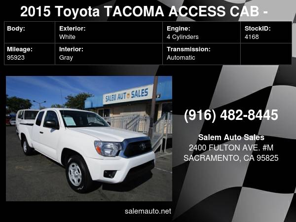 2015 Toyota TACOMA ACCESS CAB - RECENTLY SMOGGED - BLUETOOTH - AC for sale in Sacramento , CA – photo 14