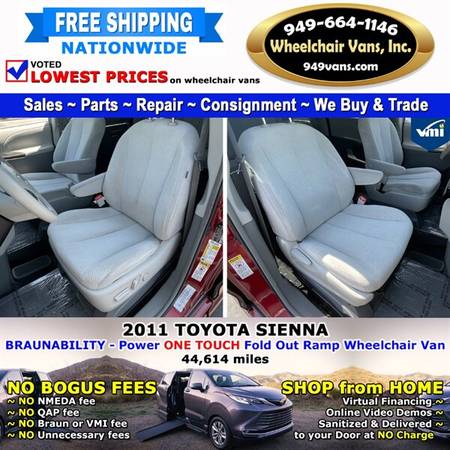 2011 Toyota Sienna LE Wheelchair Van BraunAbility - Power Fold Out for sale in Laguna Hills, CA – photo 12