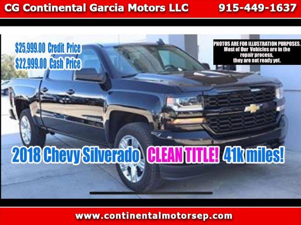 2018 Chevrolet Silverado 1500 Custom Crew Cab 2WD - cars & trucks -... for sale in El Paso, TX