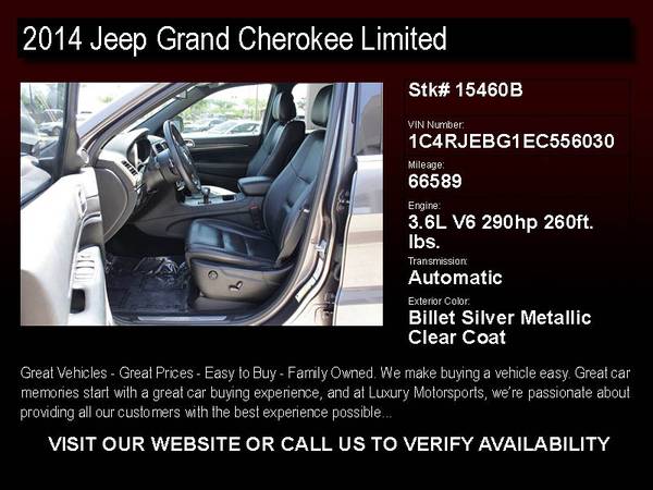 15460B - 2014 Jeep Grand Cherokee Limited w/BackUp Cam and for sale in Phoenix, AZ – photo 2